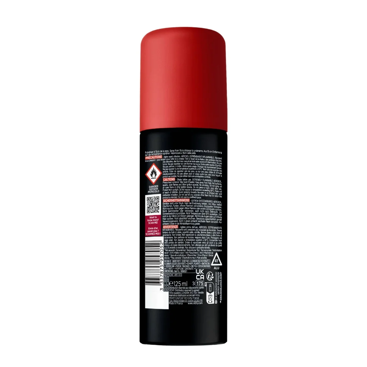 Antiperspirant impotriva mirosurilor neplacute 96H pentru barbati Clinical Control, 125ml, Vichy