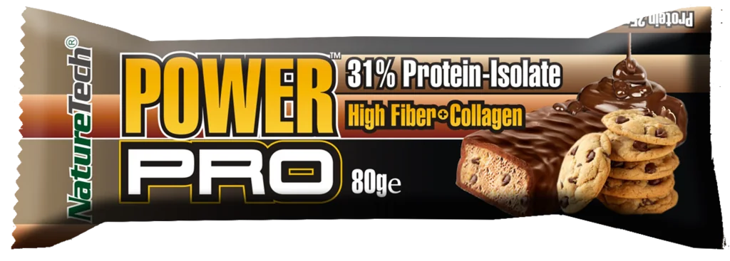 Baton energizant cu biscuiti si bucati de ciocolata Power Pro, 80g, Nature Tech