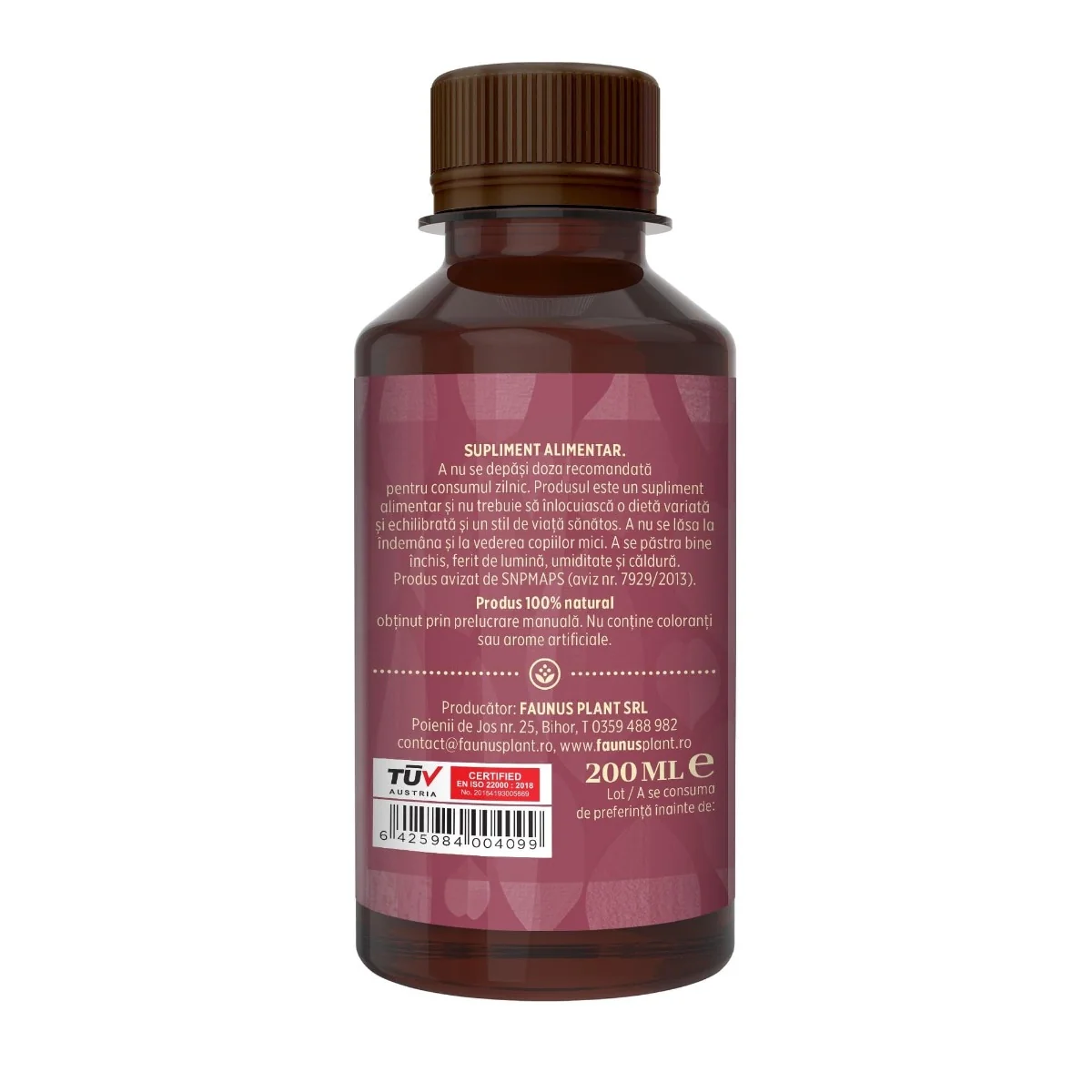 Tinctura pentru colesterol si trigliceride Colesterolus, 200ml, Faunus Plant
