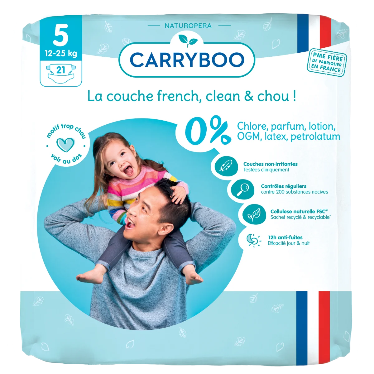 Scutece bio hipoalergenice 12-25kg marimea 5, 21 bucati, Carryboo