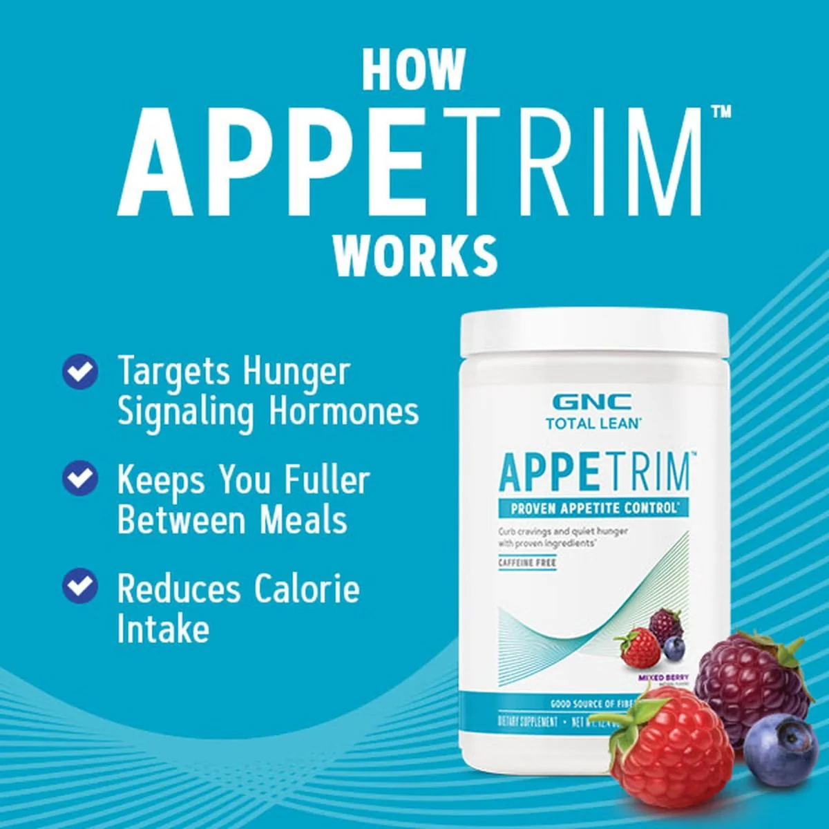 Appetrim formula avansata pentru controlul apetitului cu fructe de padure Total Lean, 315g, GNC
