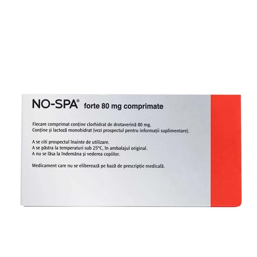 No-Spa Forte 80 mg, 24 comprimate, Sanofi 