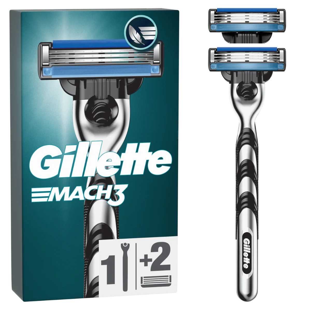 Aparat de ras pentru barbati Mach 3 + rezerva, 1 bucata, Gillette