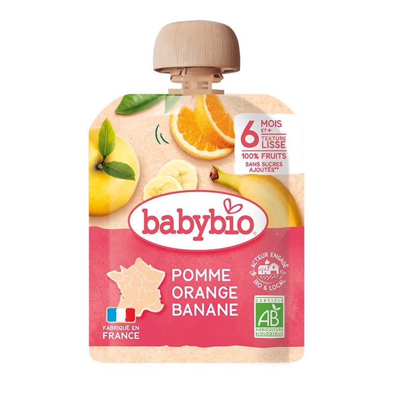 Piure de mere, portocale si banane, 90g, BabyBio