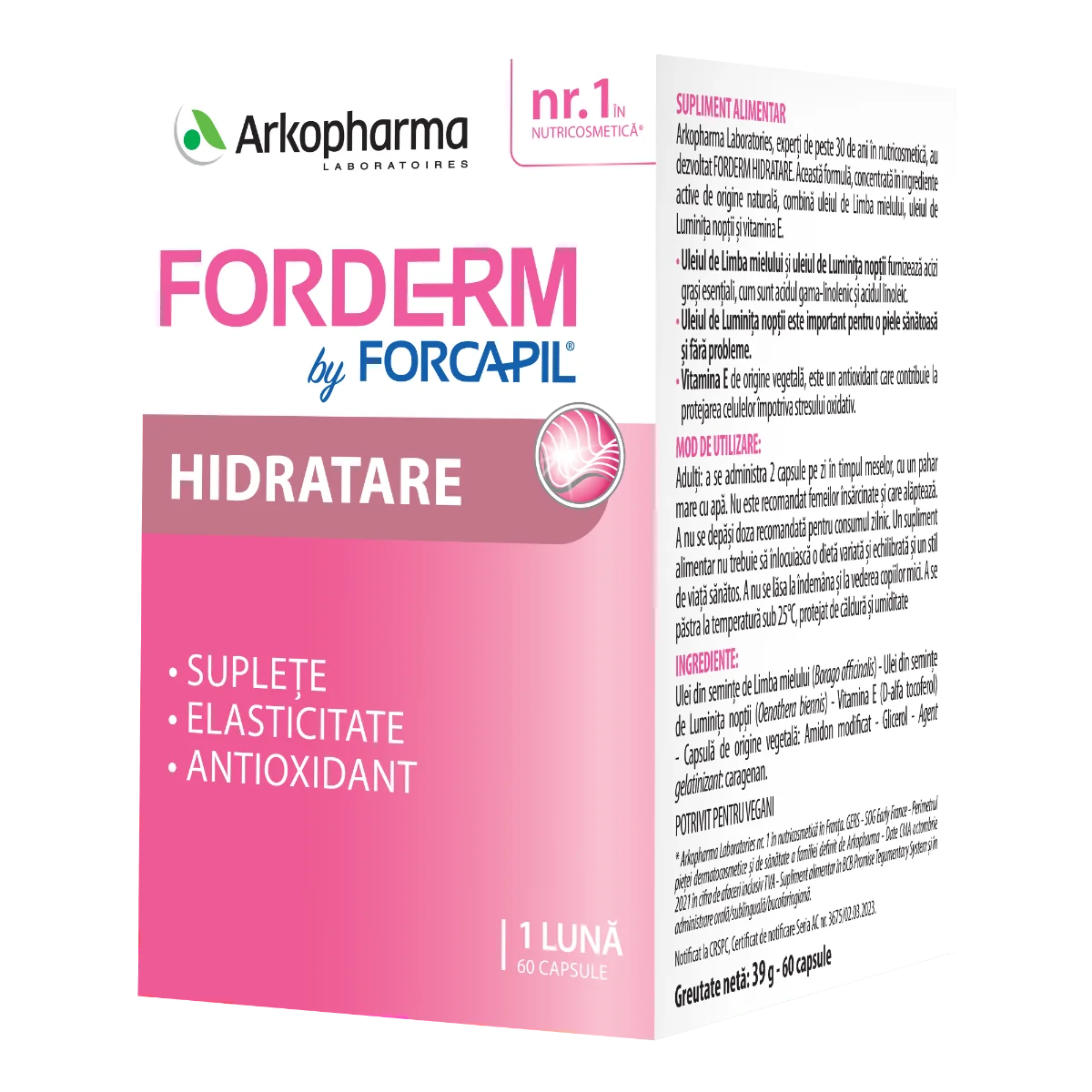 Forderm by Forcapil Hidratare, 60 capsule