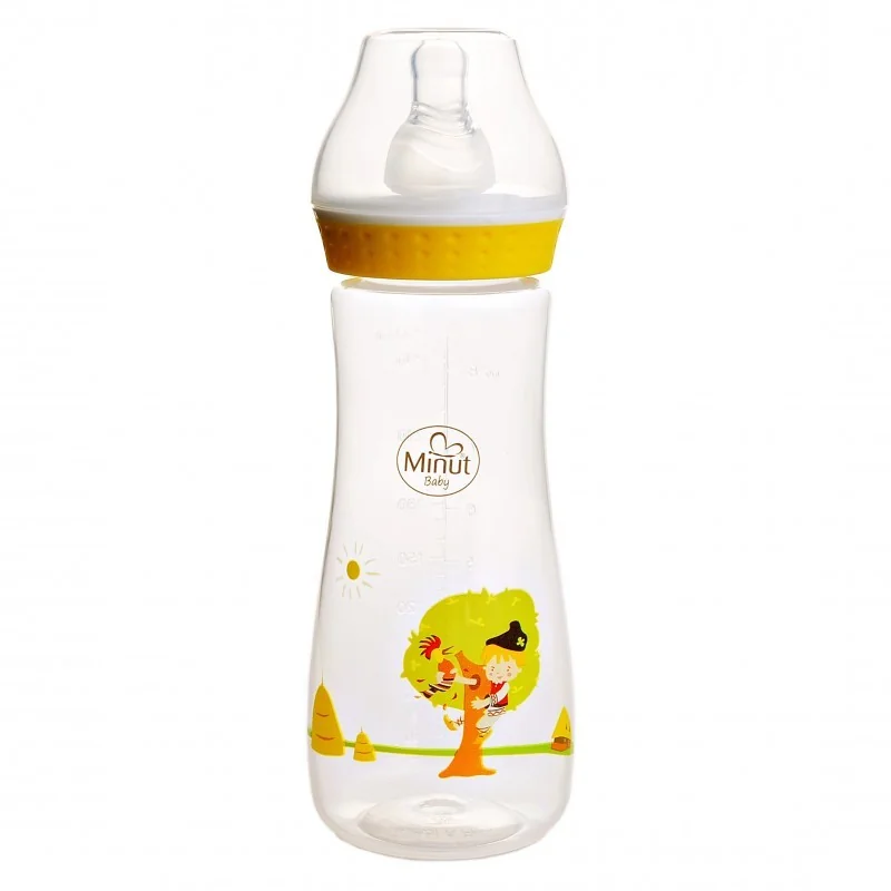 Biberon cu tetina "Ursul pacalit de vulpe" pentru +3 luni Baby, 250ml, Minut