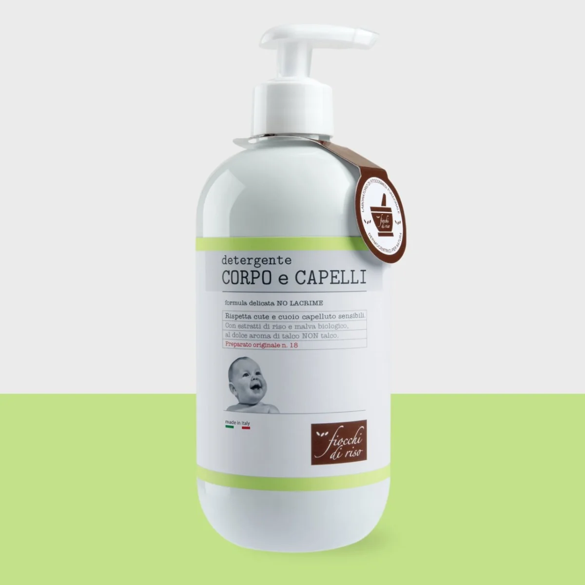 Gel de curatare pentru corp si par cu extract de orez si nalba bio 0 luni+, 400ml, Fiocchi di Riso