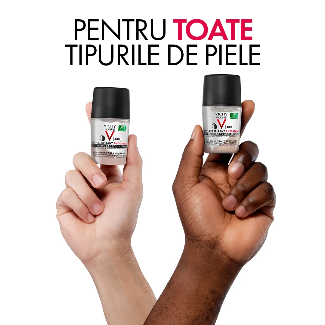 Deodorant roll-on pentru barbati anti-urme 48h Homme, 50ml, Vichy