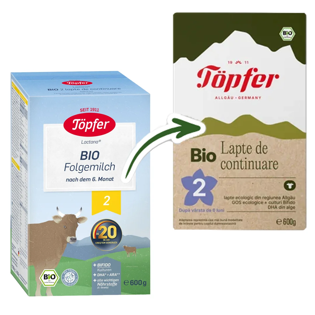 Lapte praf Bio 2 de la 6 luni, 600g, Topfer