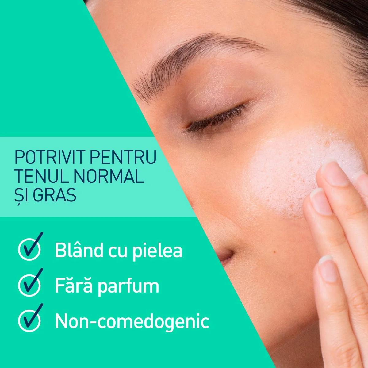 Gel de curatare spumant piele normala-grasa, 473ml, CeraVe