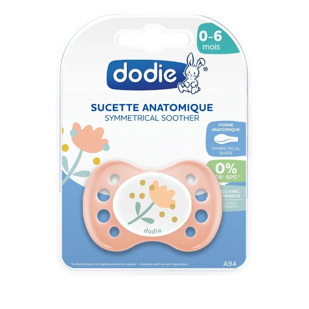 Suzeta anatomica din silicon 0-6 luni Viata Fericita Fetite A94, 1 bucata, Dodie