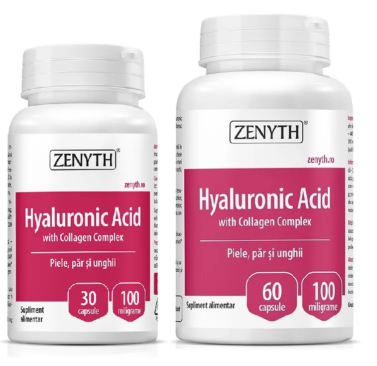 Pachet  Hyaluronic Acid cu Collagen Complex, 60 + 30 capsule, Zenyth