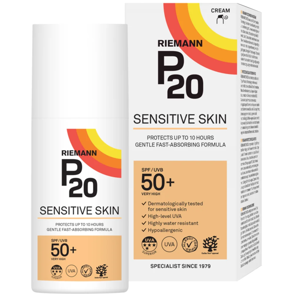 Crema de fata si corp cu factor de protectie SPF 50+ P20 Sensitive, 200ml, Riemann