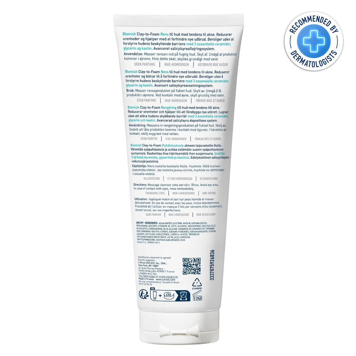 Gel de curatare cu argila anti-imperfectiuni Clay-to-Foam, 118ml, CeraVe