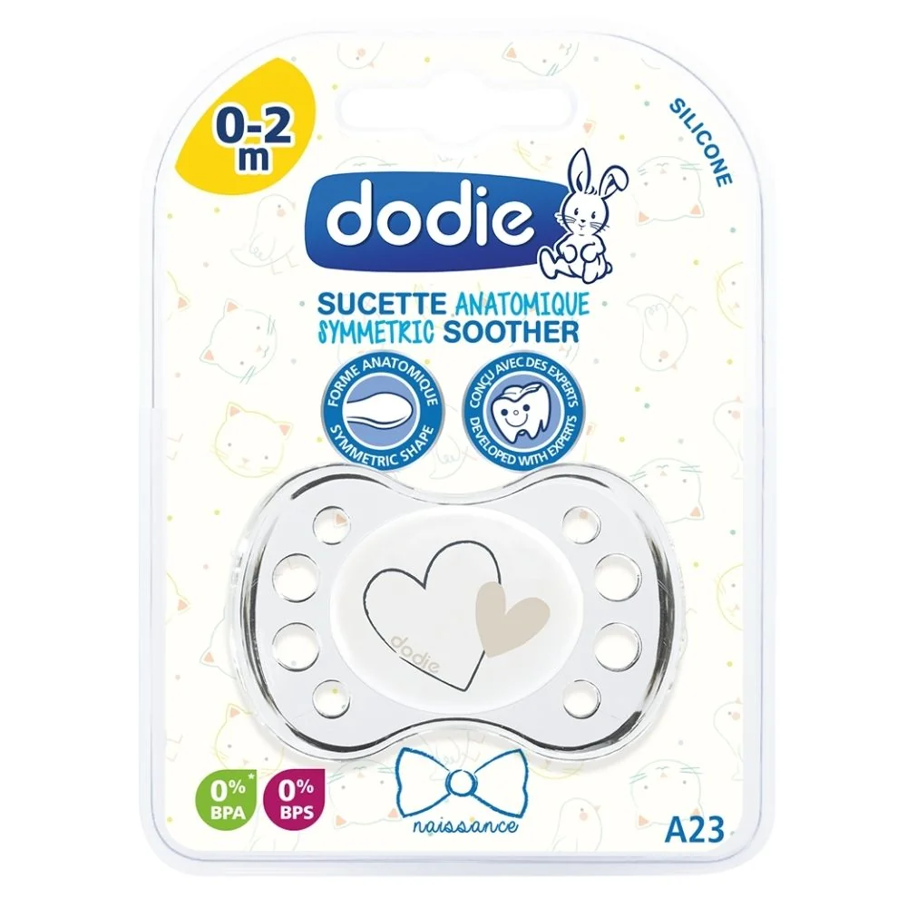 Suzeta anatomica din silicon 0-2 luni Birth Unisex A23, 1 bucata, Dodie 