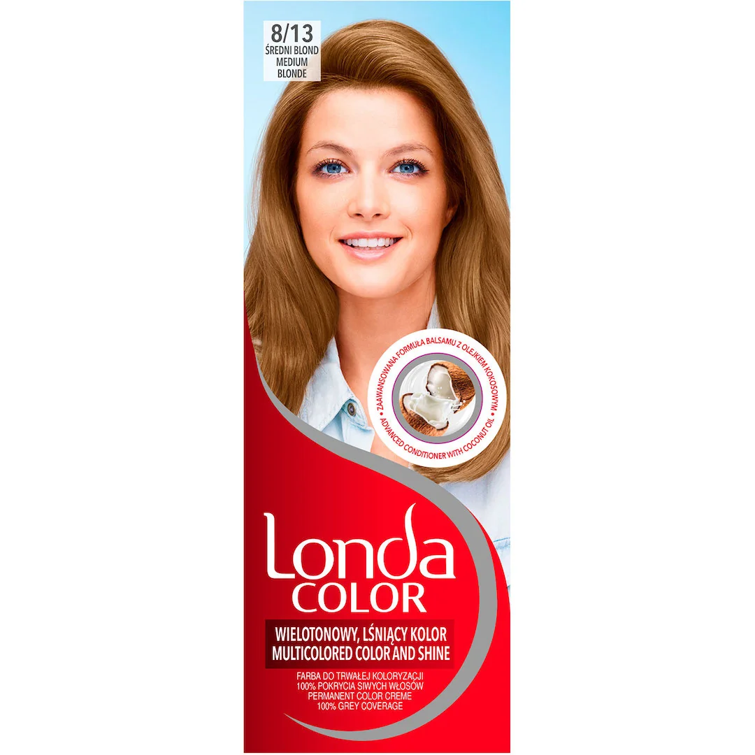 Vopsea de par permanenta 8/13 Blond mediu, 110ml, Londa