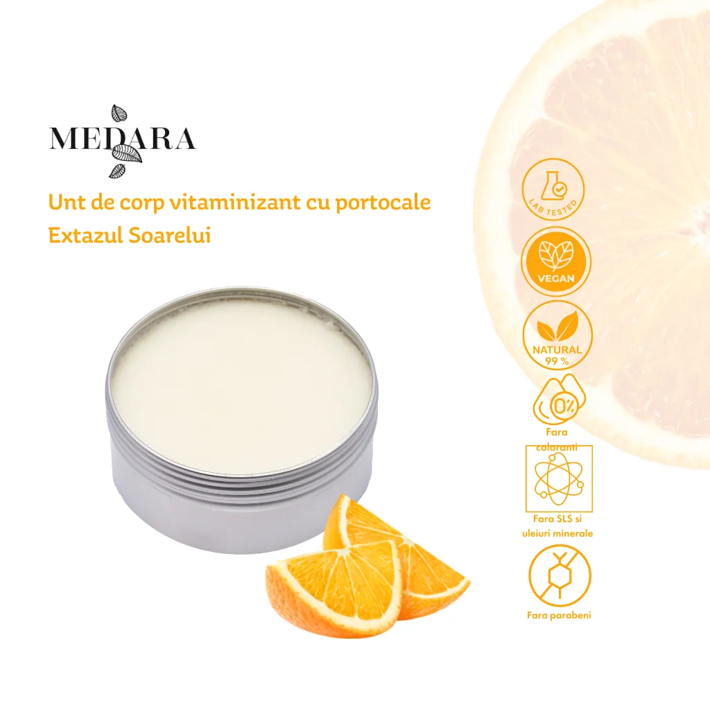 Unt de corp vitaminizant cu portocale Extazul Soarelui, 150ml, Medara