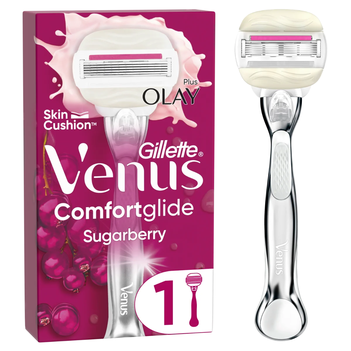 Aparat de ras pentru femei Venus ComfortGlide Sugarberry, 1 bucata, Gillette 