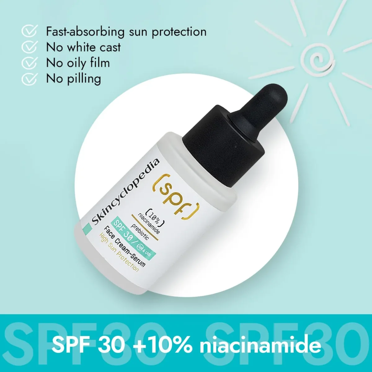 Ser crema impotriva imperfectiunilor cu SPF30 si niacinamida, 30ml, Skincyclopedia