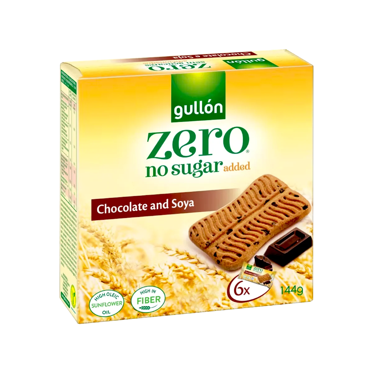 Snack de soia si ciocolata fara zahar, 144g, Gullon