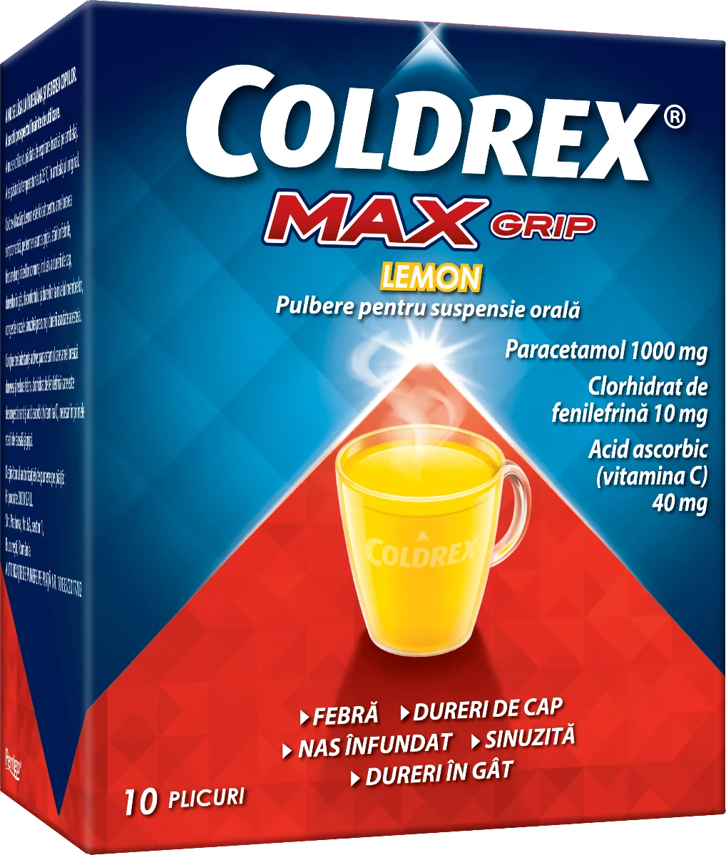 Coldrex Maxgrip Lemon, 10 plicuri, Perrigo