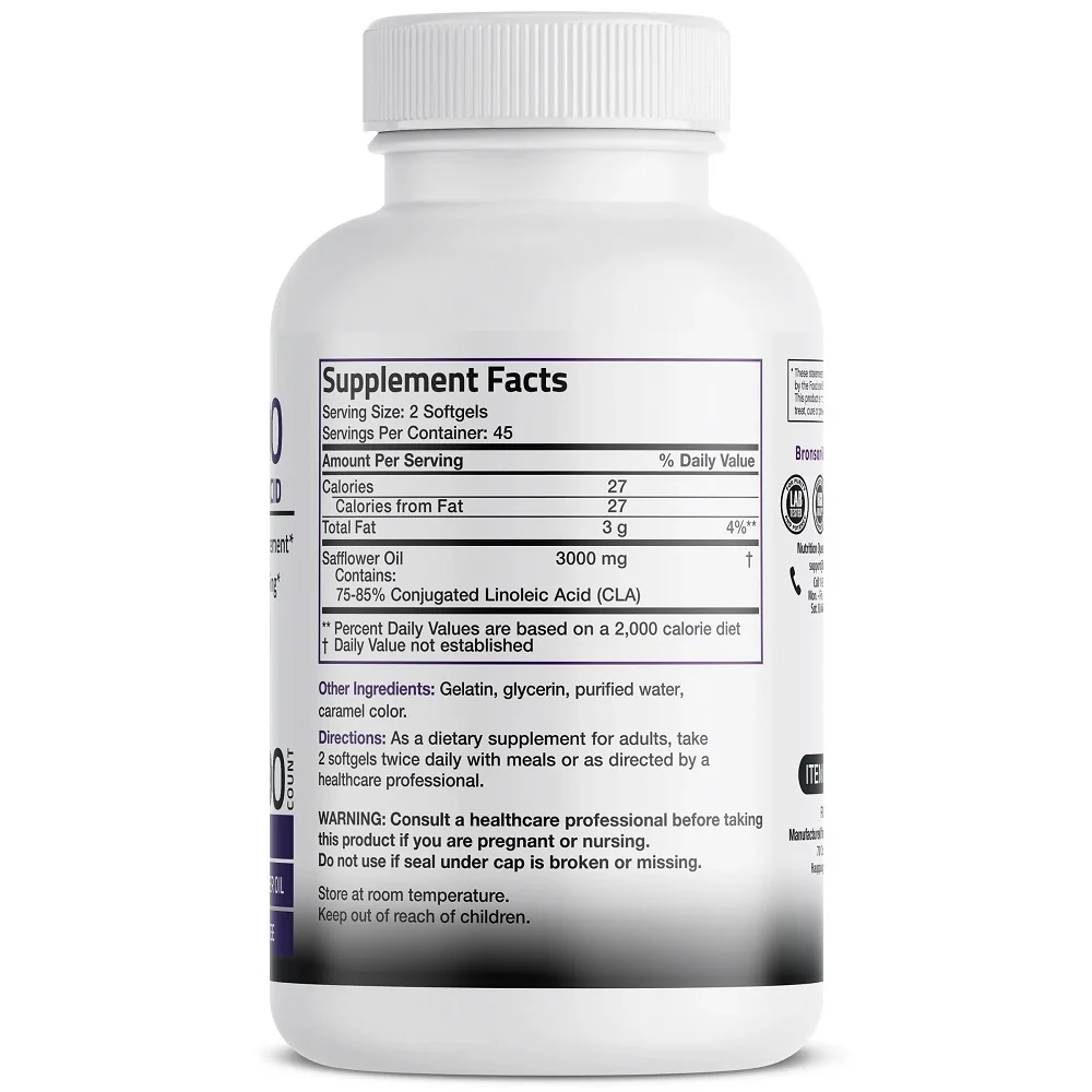 CLA 3000mg acid linoleic conjugat, 90 capsule, Bronson Laboratories