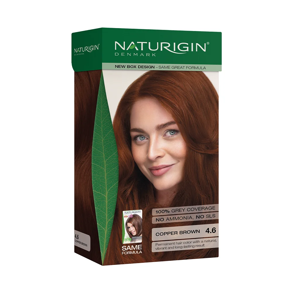 Vopsea de par Copper Brown 4.6, 115ml, Naturigin