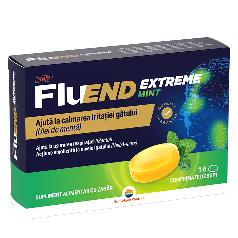 Fluend Extreme, 16 comprimate de supt, Sun Wave Pharma 