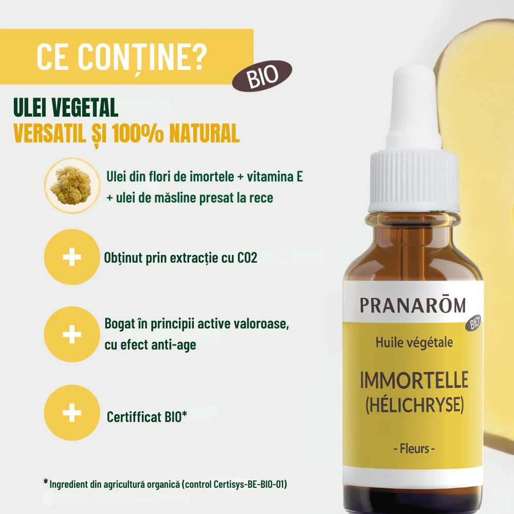Ulei facial anti-imbatranire Imortelle Bio, 30ml, Pranarom