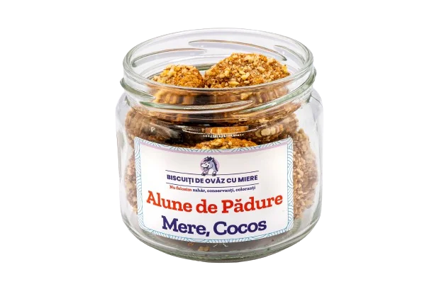 Biscuiti de ovaz cu alune de padure mere cocos, 145g, Ohvaz