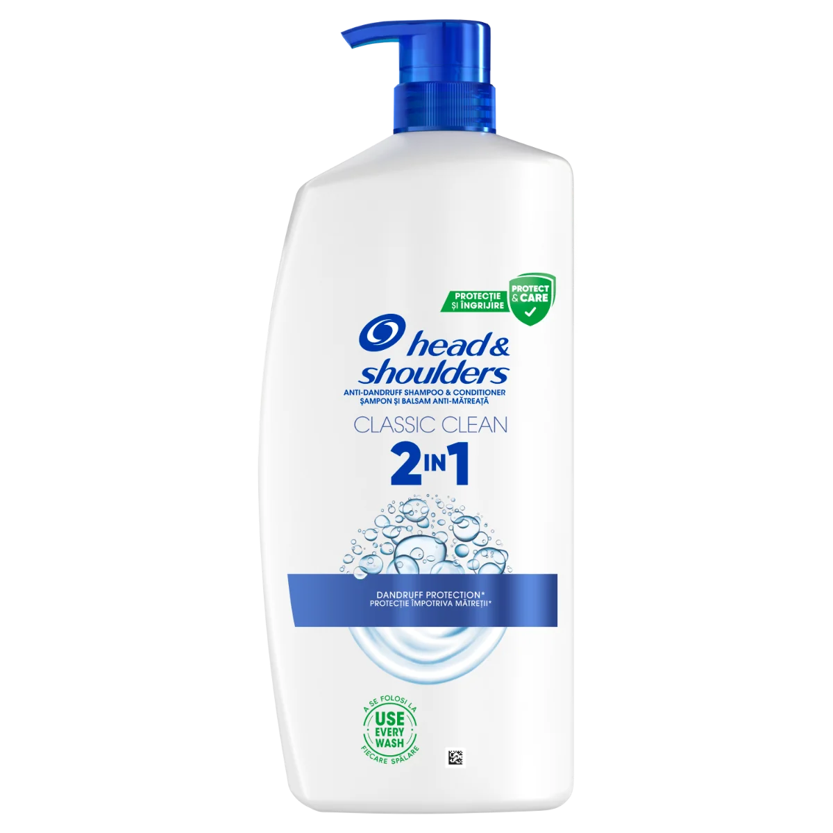 Sampon pentru par normal anti-matreata Classic Clean 2 in 1, 800ml, Head&Shoulders