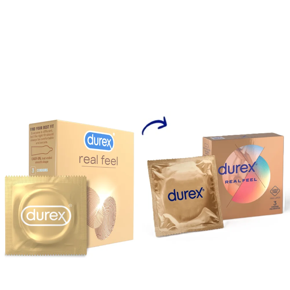 Prezervative Real Feel, 3 bucati, Durex 