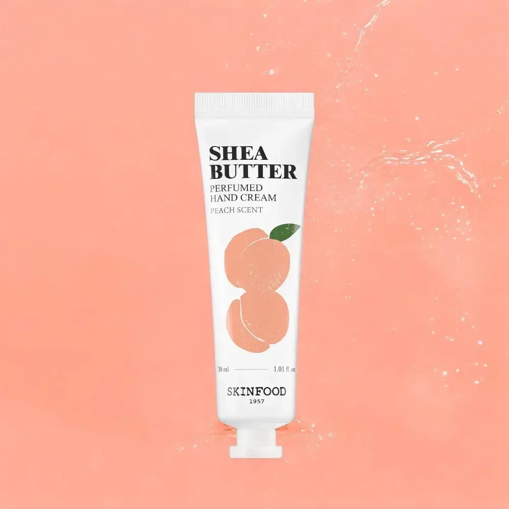 Crema de maini parfumata cu unt de shea si aroma de piersica, 30ml, Skinfood