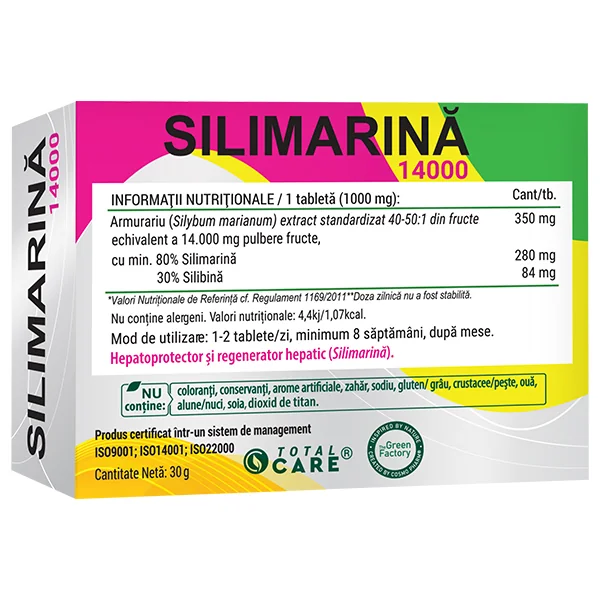 Silimarina 14000mg, 30 tablete, Cosmopharm