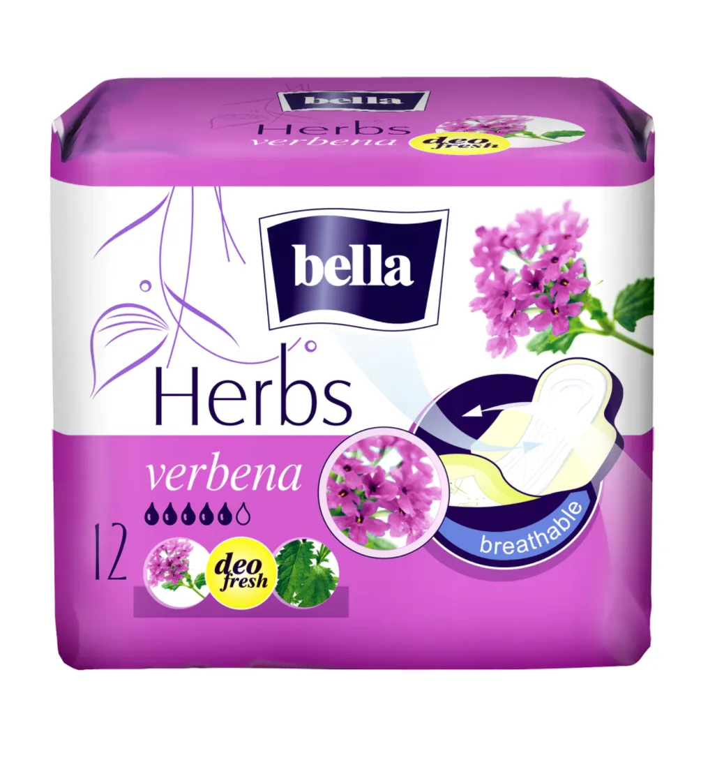 Absorbante Herbs Verbina, 12 bucati, Bella