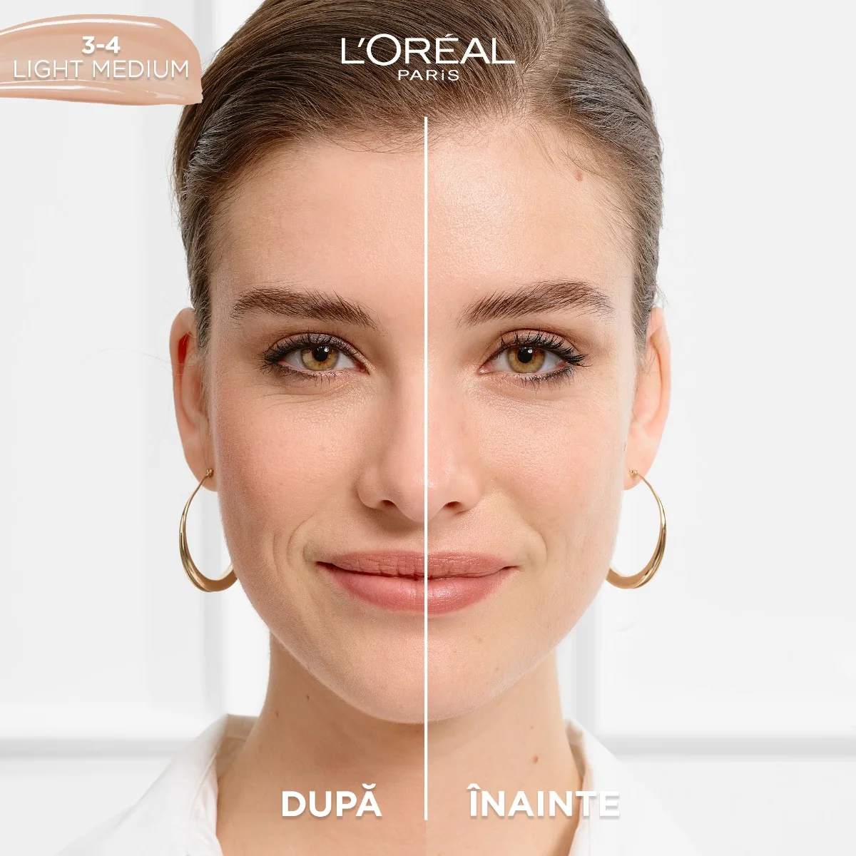 Serum redensificator infuzat cu pigmenti True Match Nude 3-4 Light Medium, 30ml, L'Oreal Paris