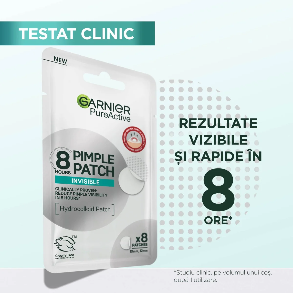 Plasturi hidrocoloidali Pure Active pentru cosuri, 8 bucati, Garnier
