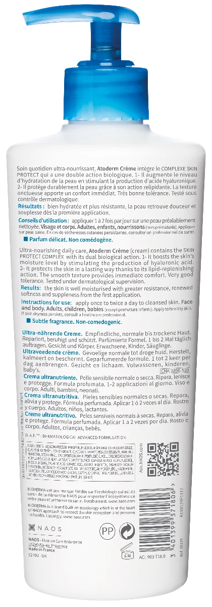 Crema pentru corp nutritiva parfumata Atoderm, 500ml, Bioderma 