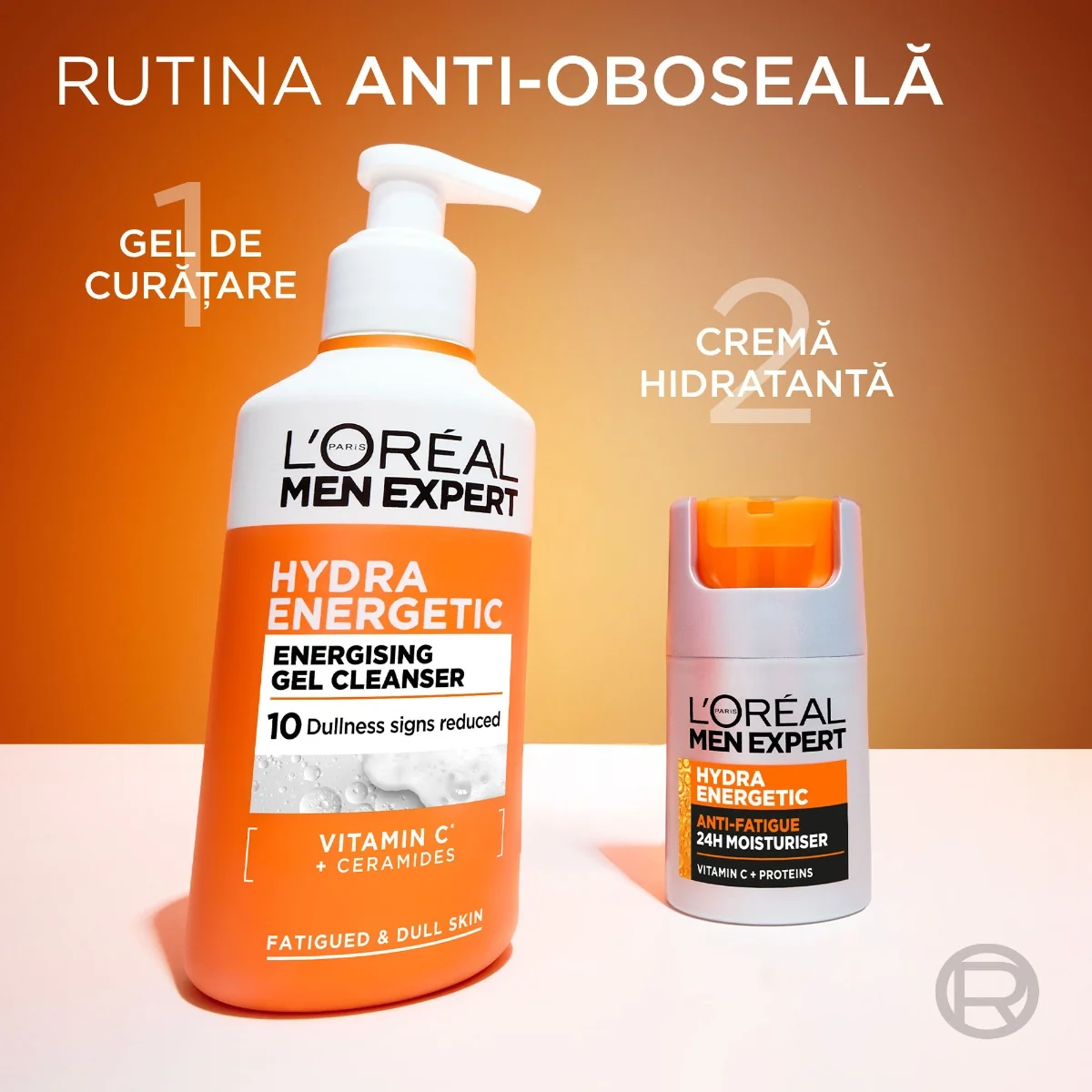 Gel de curatare Hydra Energetic cu vitamina C si ceramide, 260ml, L'oreal Men Expert