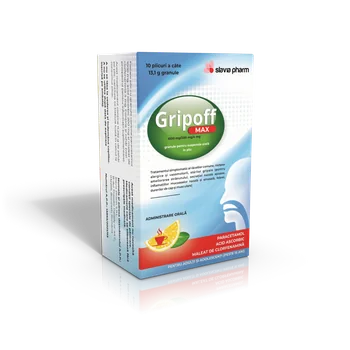 Gripoff Max 1000 mg/200mg/4mg, 10 plicuri, Slavia Pharm