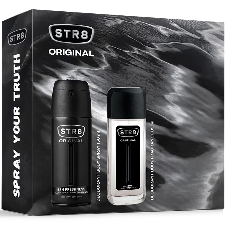 Set Parfum pentru corp 85ml + Deodorant spray pentru Corp 150ml Original, 1 bucata, STR8