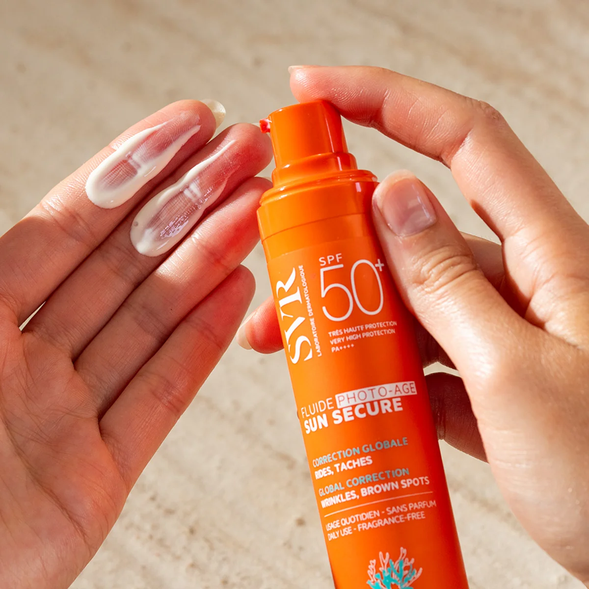 Crema cu textura fluida pentru protectie solara SPF50+ Sun Secure Photo-Age, 40ml, SVR