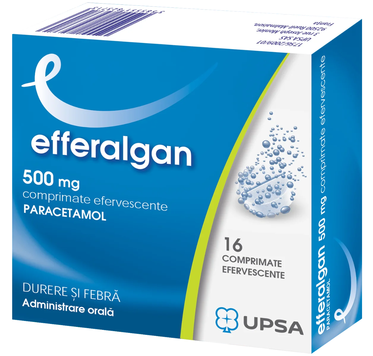 Efferalgan 500mg, 16 comprimate efervescente, Upsa