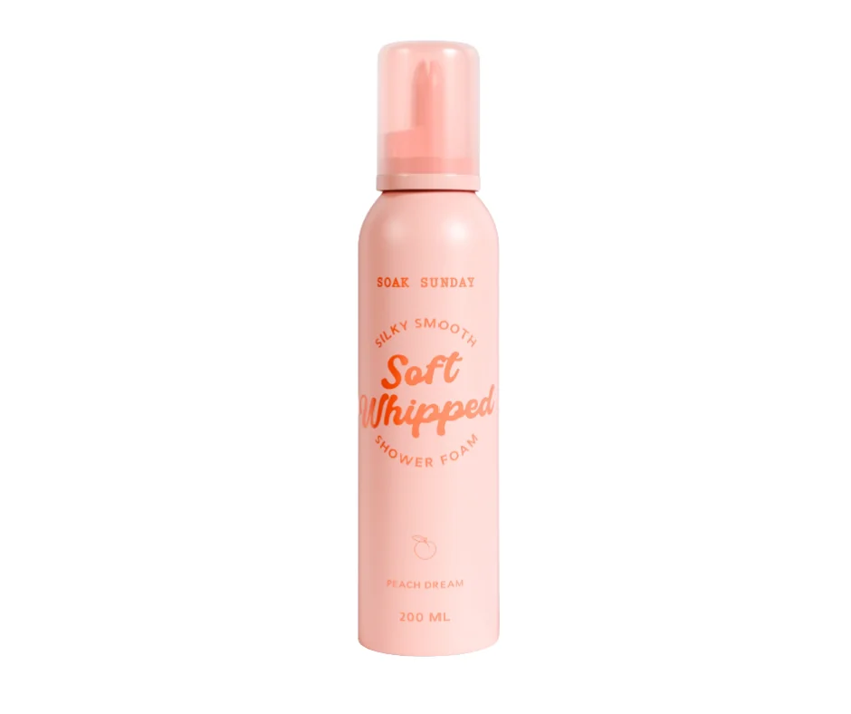 Spuma de dus cu aroma de piersica Soft Whipped, 200ml, Soak Sunday