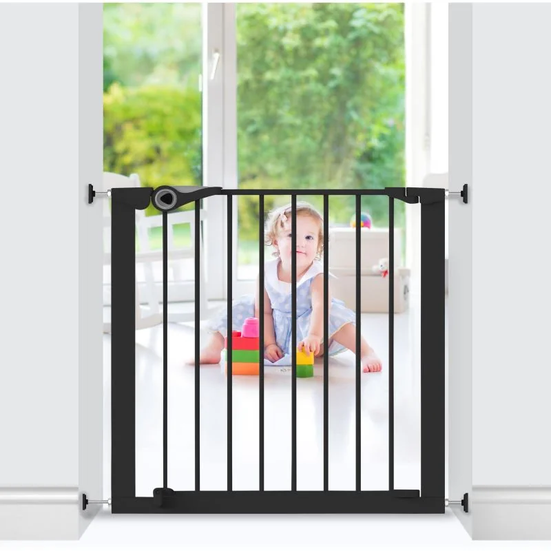 Poarta montare prin presiune 75-82cm Metal Negru Easy Fix, 1 bucata, Noma