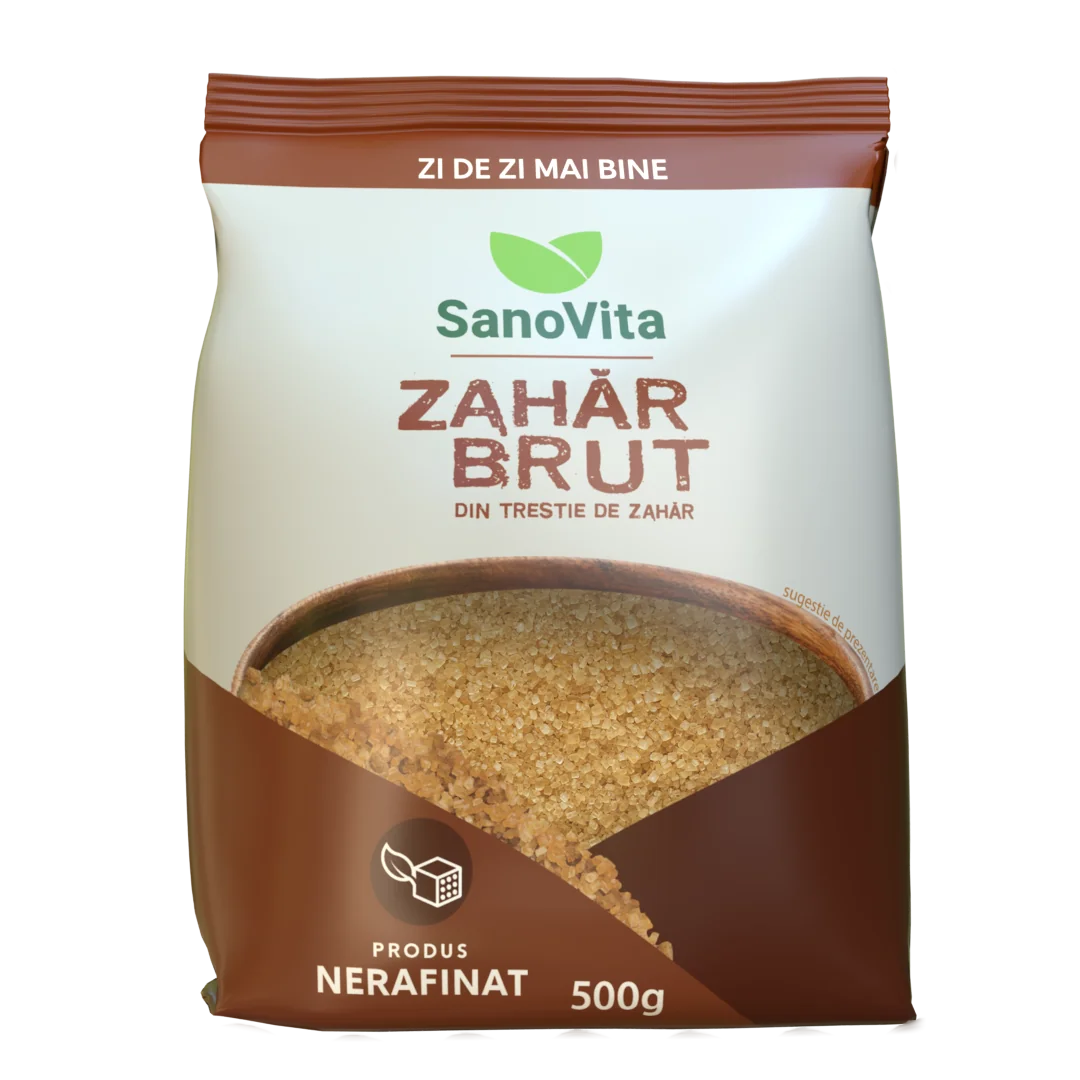 Zahar brut din trestie de zahar, 500g, SanoVita
