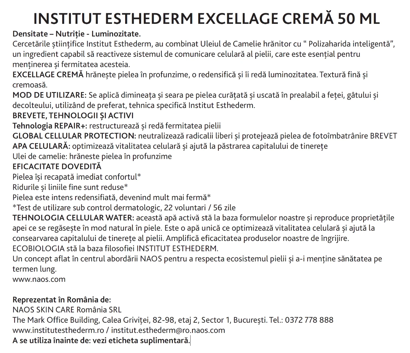 Crema Excellage, 50ml, Institut Esthederm