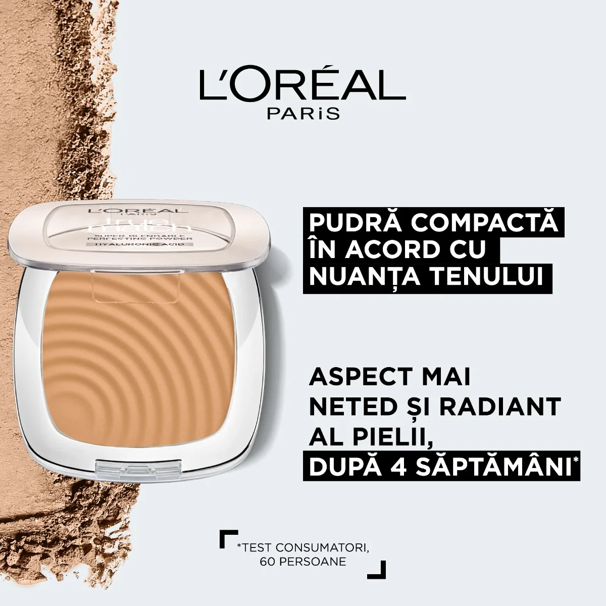 Pudra compacta True Match 7D/W Cinnamon, 9g, L'Oreal Paris