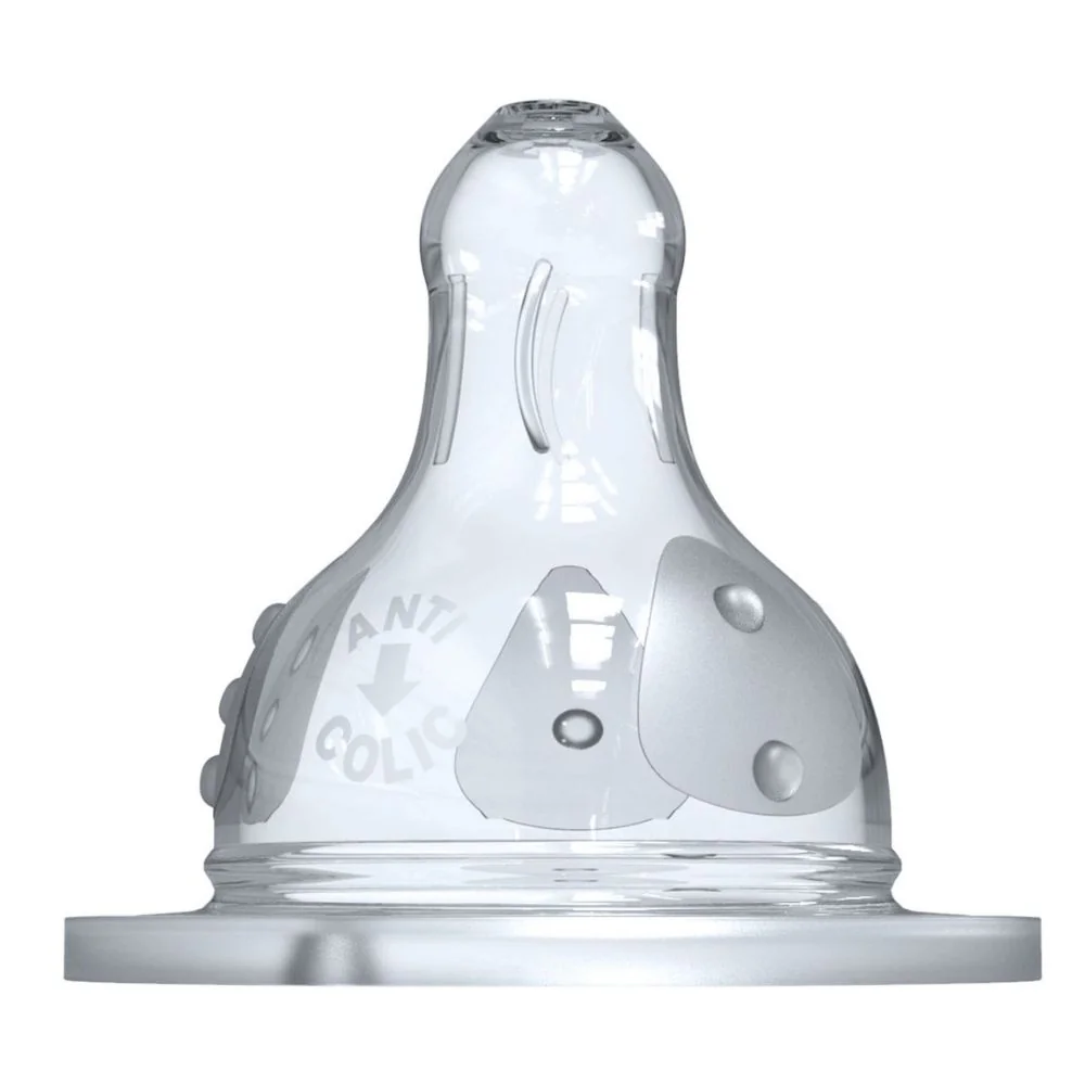 Set tetine din silicon anti-colici pentru initiere cu gat larg 6 luni+ Debit 4, 2 bucati, Dodie 