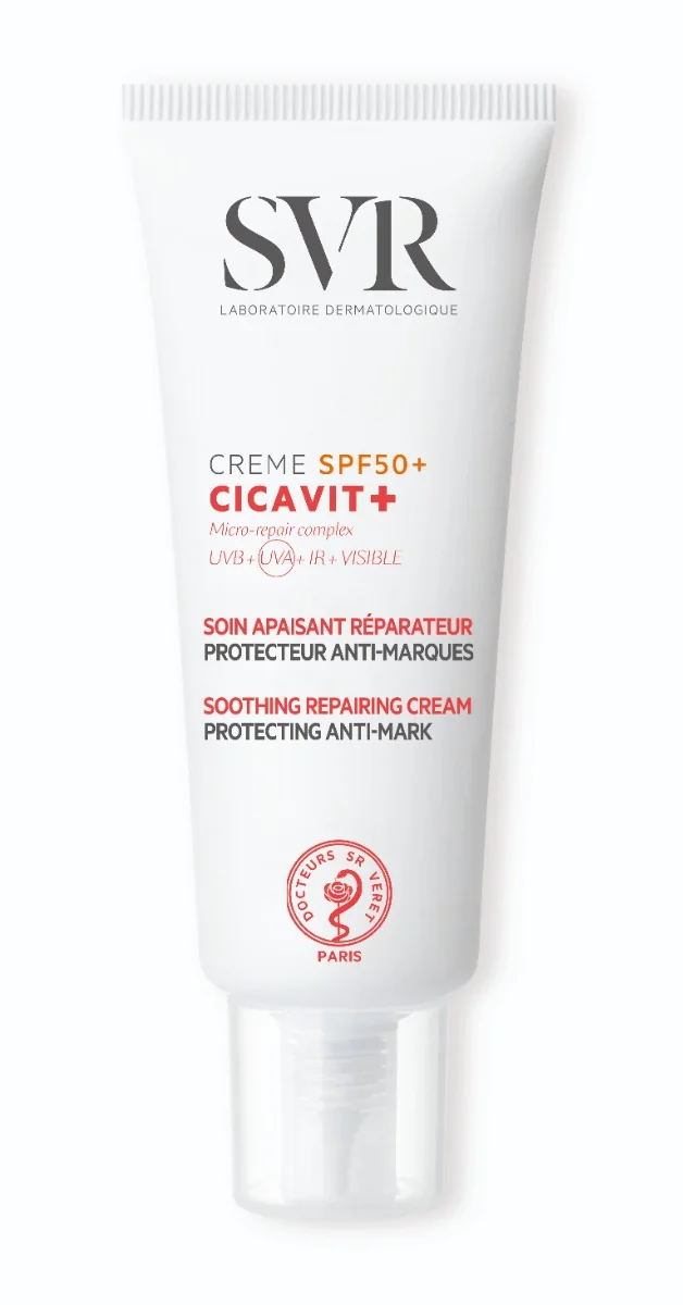 Crema reparatoare calmanta pentru protectie solara cu SPF 50+ Cicavit +, 40ml, SVR 